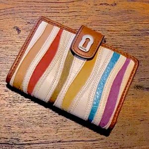 🏳️‍🌈✨RAINBOW WALLET, leather, Fossil!  🌈✨